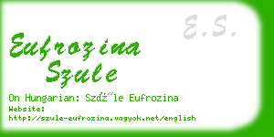 eufrozina szule business card